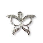 Pendentif d'occasion or 750 blanc papillon - vue 1
