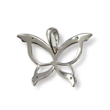 Pendentif d'occasion or 750 blanc papillon