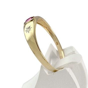 Bague d'occasion or 750 jaune diamant rubis