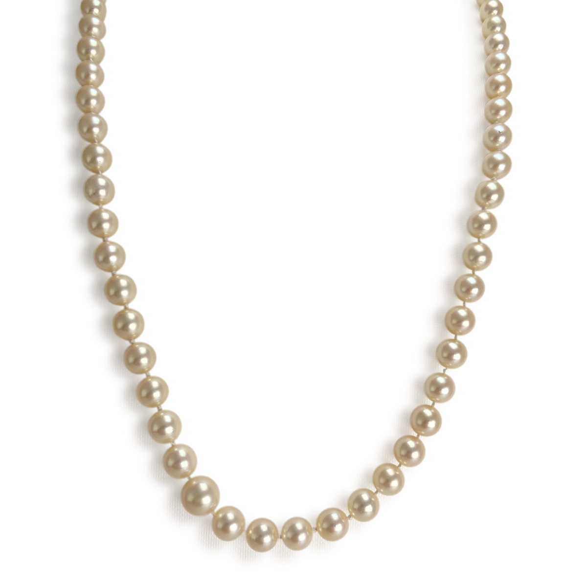 Collier d'occasion or 750 blanc diamant perle de culture du japon