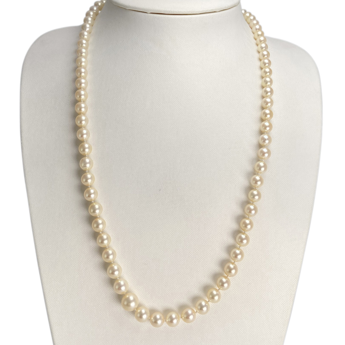 Collier d'occasion or 750 blanc diamant perle de culture du japon - vue 2