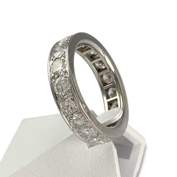 Bague d'occasion or 750 blanc diamants