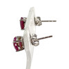 Boucles d'oreilles d'occasion or 750 blanc rubis - vue V2