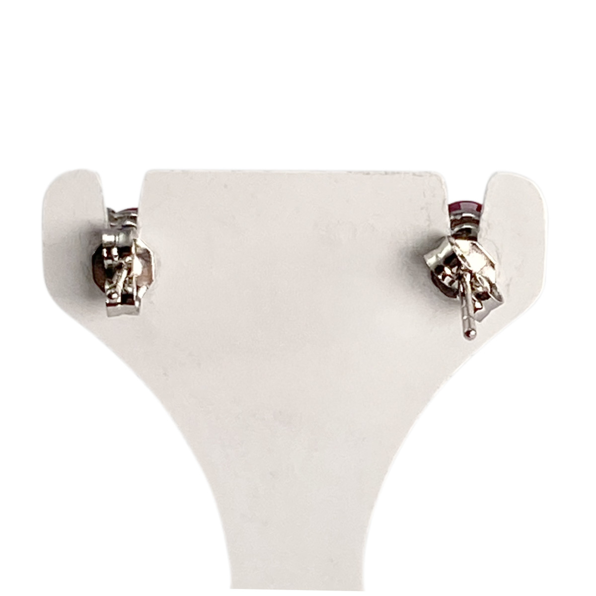 Boucles d'oreilles d'occasion or 750 blanc rubis - vue 3