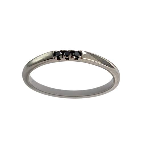 Bague d'occasion or 375 blanc diamants noirs traités