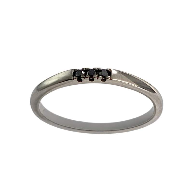 Bague d'occasion or 375 blanc diamants noirs traités - vue 1