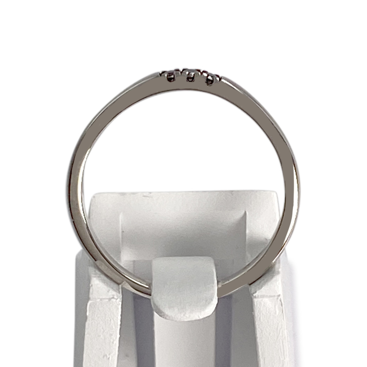 Pre-owned 375 white gold ring with treated black diamonds - view 3