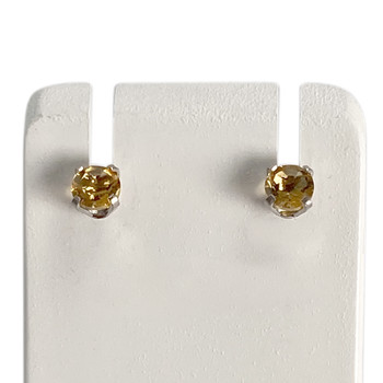 Boucles d'oreilles d'occasion or 375 blanc citrines