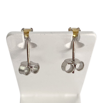 Boucles d'oreilles d'occasion or 375 blanc citrines