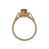 Second-hand gold ring 750 yellow ruby diamonds - vue V3