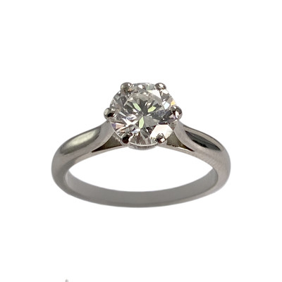 Solitaire d'occasion or 750 blanc diamant - vue 1