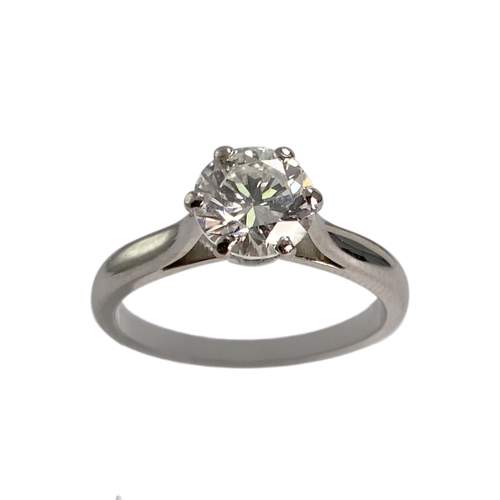 Solitaire d'occasion or 750 blanc diamant