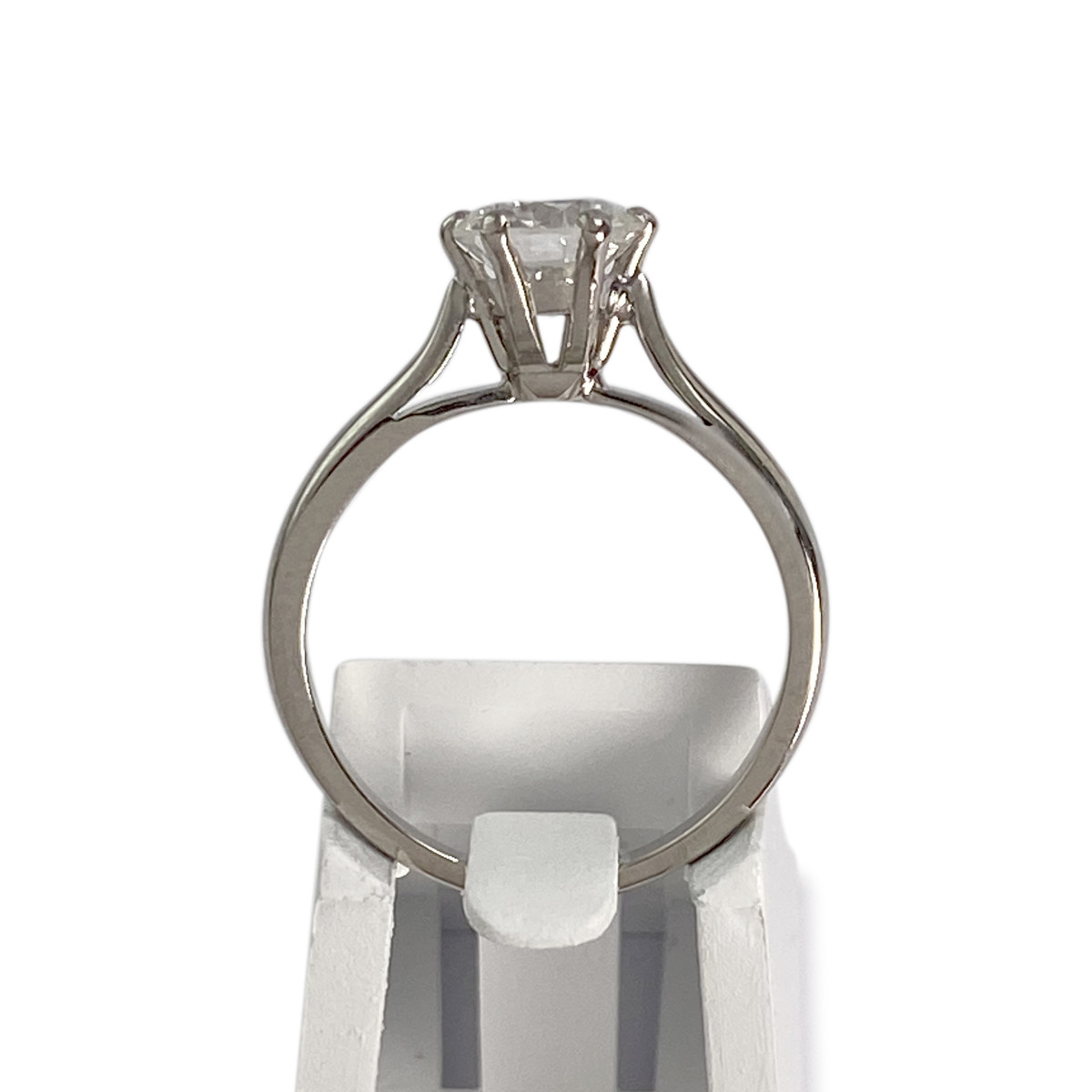 Solitaire d'occasion or 750 blanc diamant - vue 3