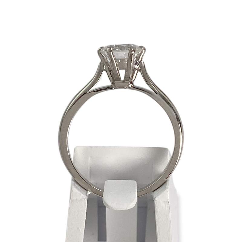 Solitaire d'occasion or 750 blanc diamant - vue 3
