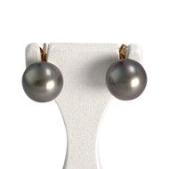 Boucles d'oreilles d'occasion or 750 jaune perles de Tahiti