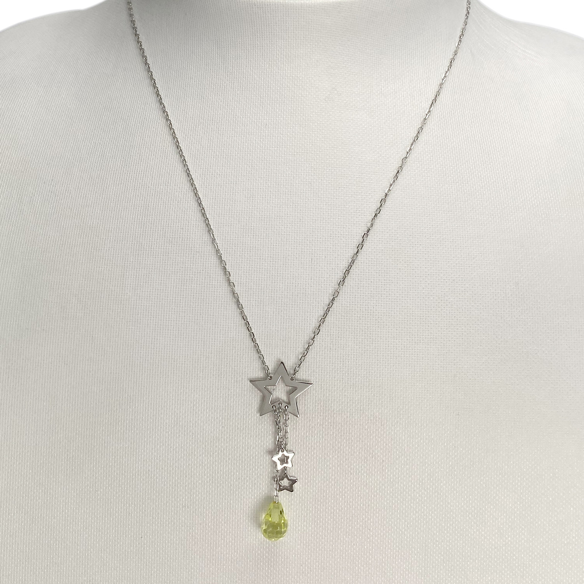 Collier d'occasion or 750 blanc maille forçat - vue 2