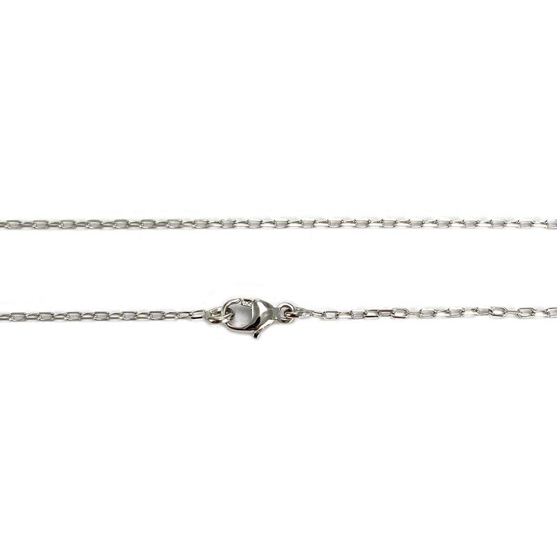 Collier d'occasion or 750 blanc maille forçat - vue 3