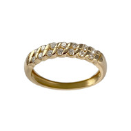 Second-hand gold ring 750 yellow diamonds
