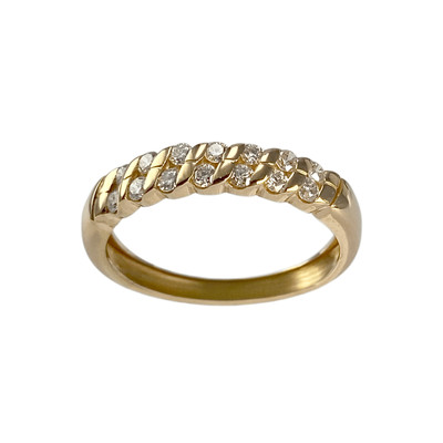 Bague d'occasion or 750 jaune diamants - vue 1
