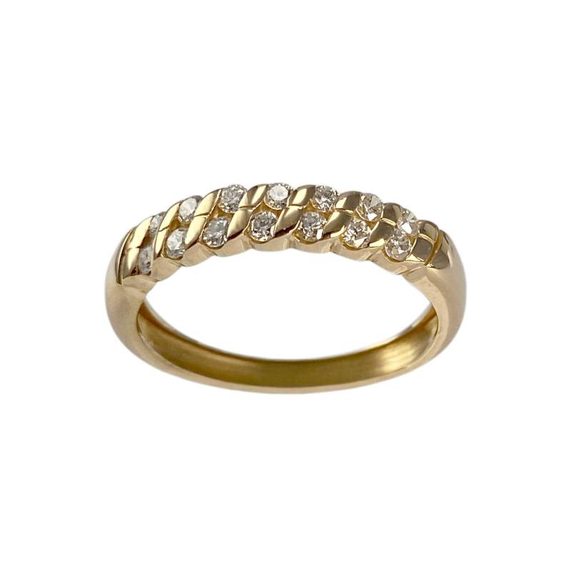 Bague d'occasion or 750 jaune diamants - vue 1