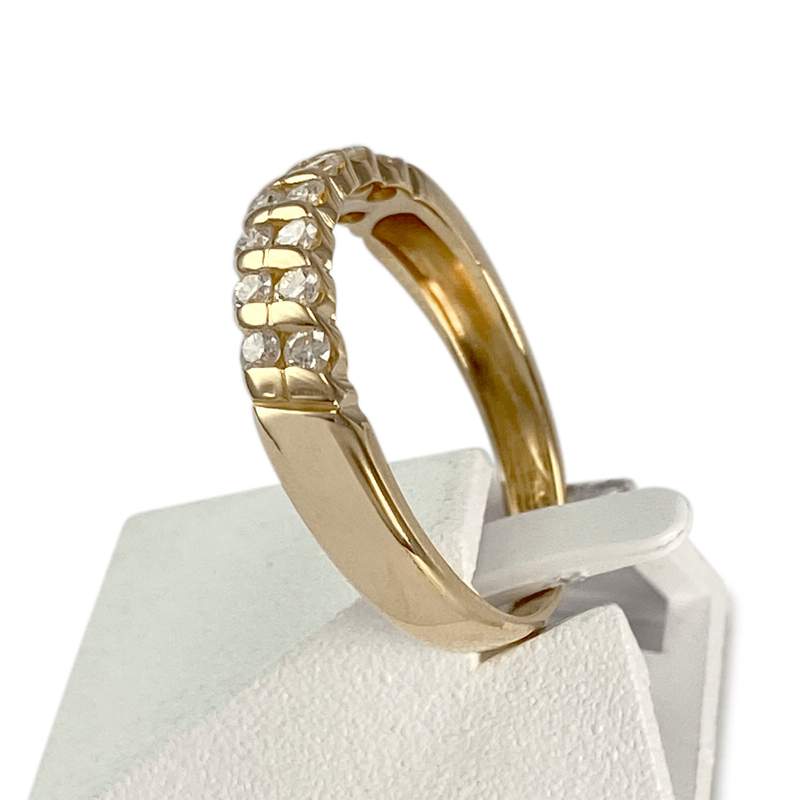 Bague d'occasion or 750 jaune diamants - vue 2