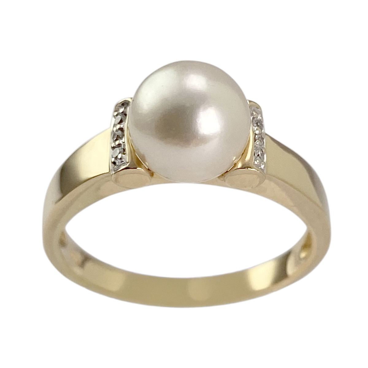 Bague d'occasion  or 750 2 tons diamant perle de culture