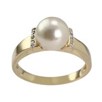 Bague d'occasion  or 750 2 tons diamant perle de culture - vue 1