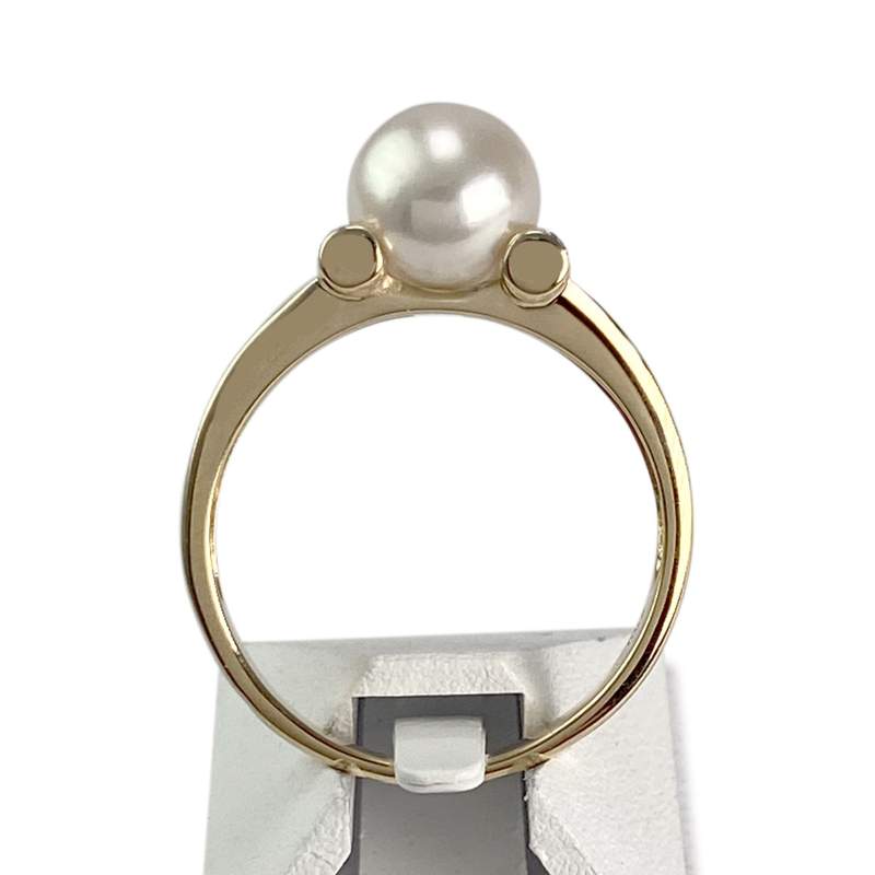 Bague d'occasion  or 750 2 tons diamant perle de culture - vue 3