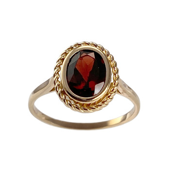 Bague d'occasion or 750 jaune grenat