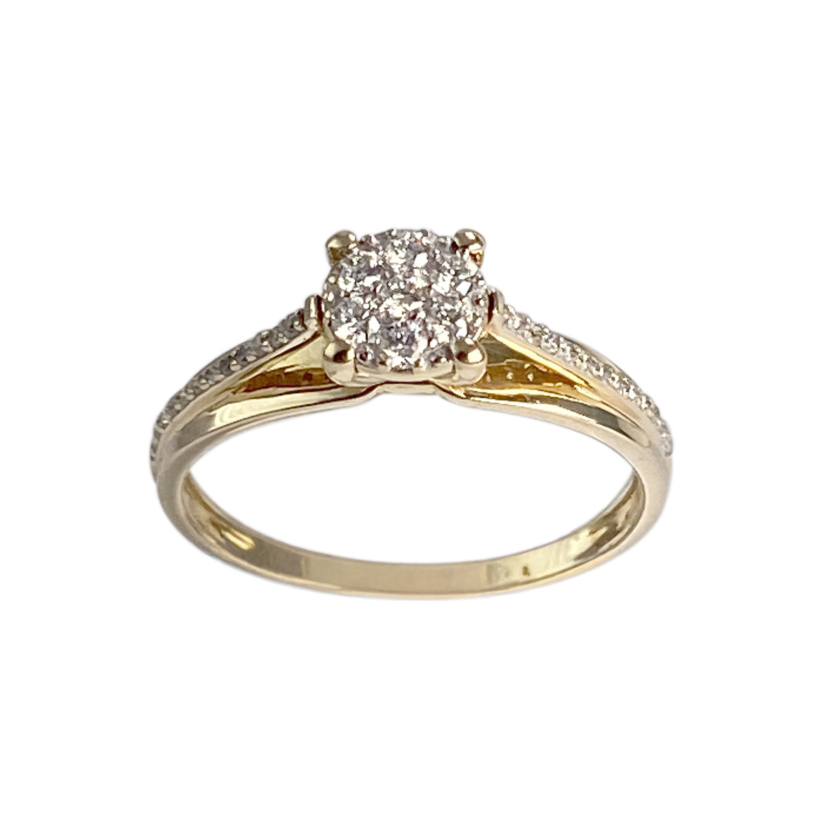 Tweedehands ring 2 goud 750 diamanten