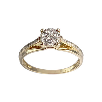 Tweedehands ring 2 goud 750 diamanten