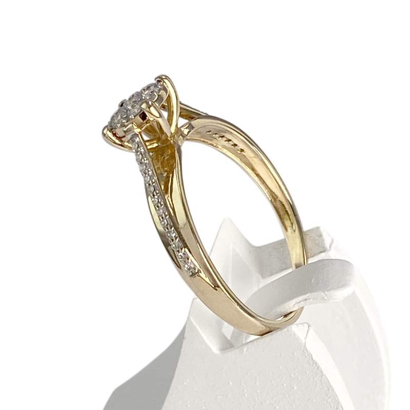Bague d'occasion 2 ors 750 diamants - vue 2
