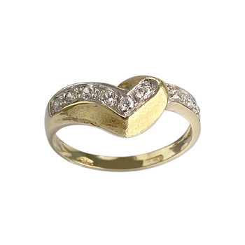 Bague d'occasion 2 ors 750 zirconias