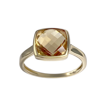 Bague d'occasion or 375 jaune citrine