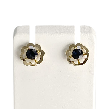 Boucles d'oreilles d'occasion or 750 jaune saphirs