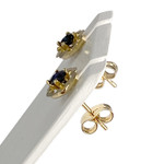 Boucles d'oreilles d'occasion or 750 jaune saphirs - vue 2