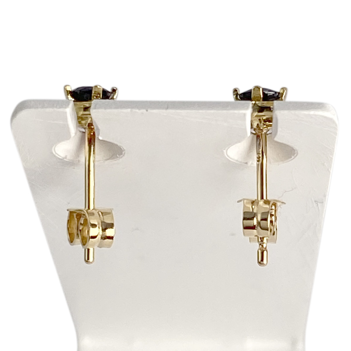 Boucles d'oreilles d'occasion or 750 jaune saphirs - vue 3