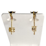 Boucles d'oreilles d'occasion or 750 jaune saphirs - vue 3