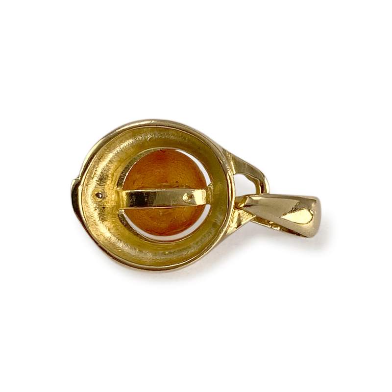 Pendentif d'occasion  or 750 2 tons diamant ambre - vue 2