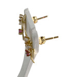 Boucles d'oreilles d'occasion or 750 jaune rubis zirconias - vue 2
