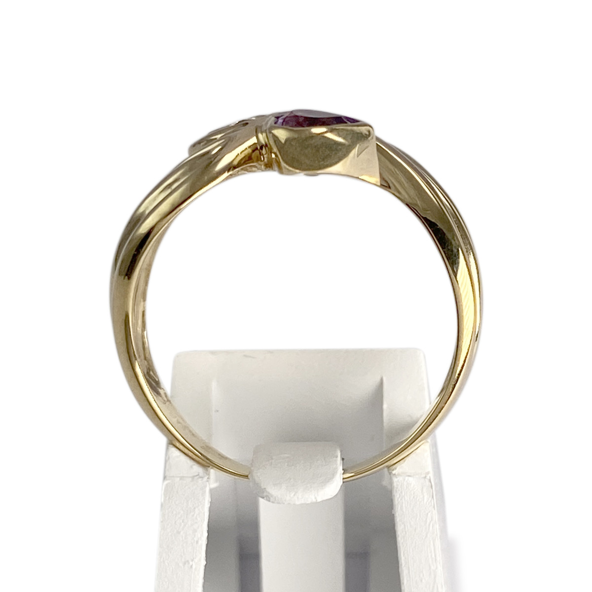 Bague d'occasion or 750 jaune topaze sky blue amethyste - vue 3