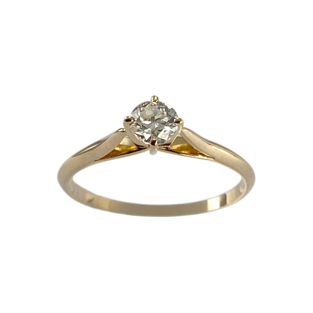 Solitaire second hand gold 750 yellow diamond