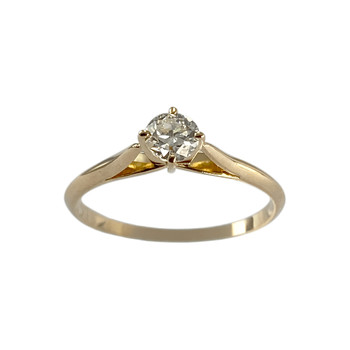 Solitaire second hand gold 750 yellow diamond