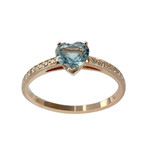 Bague d'occasion or 750 jaune aigue marine diamant - vue 1