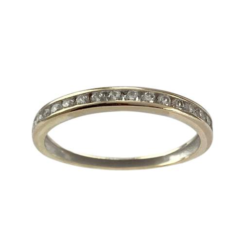 Bague d'occasion or 375 jaune zirconias