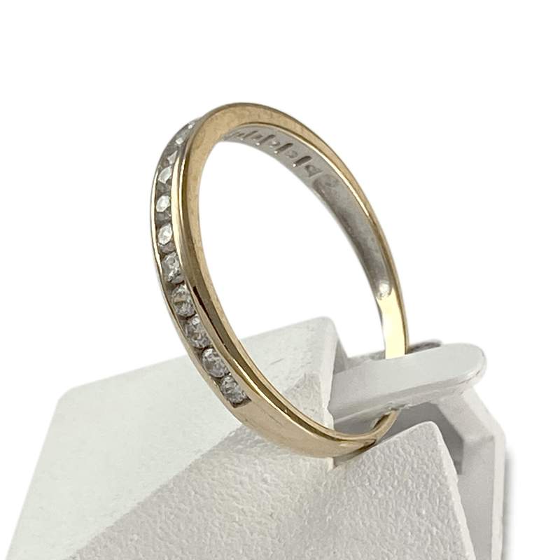 Bague d'occasion or 375 jaune zirconias - vue 2