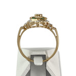 Bague d'occasion  or 750 2 tons  émeraude diamants - vue 3