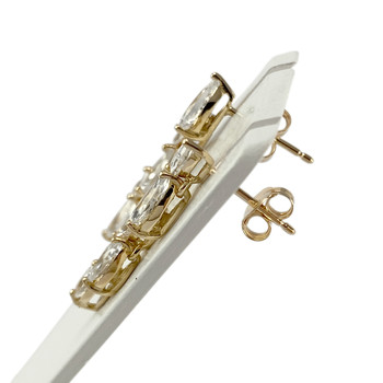 Pre-owned 750 yellow gold earrings with zirconias