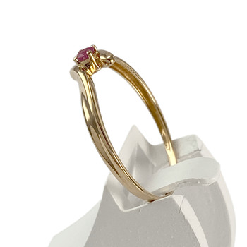Tweedehands goud 750 gele robijn ring