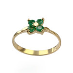 Bague d'occasion or 750 jaune émeraudes - vue 1
